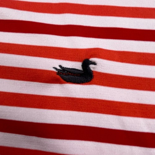 Southern Marsh Golf Polo Shirt Men's Medium Red White Stripe Performance Stretch - Picture 3 of 8