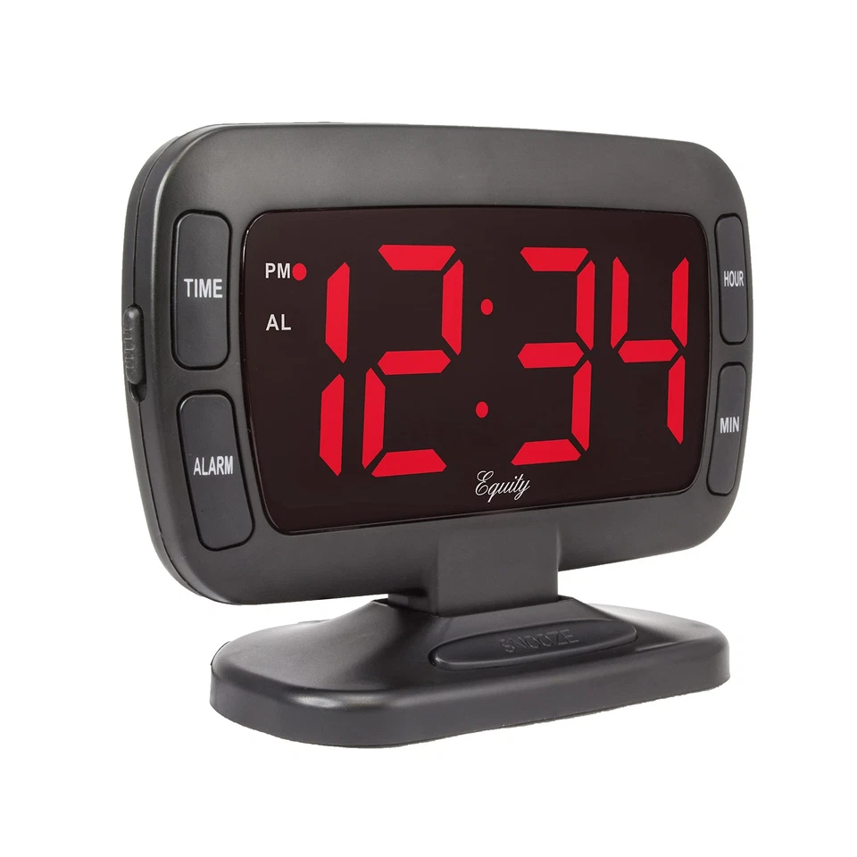 Reloj despertador LED inclinable Equity 30016 grande de 1,8 pulgadas Foto 3 de 4
