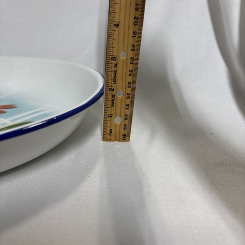 Vintage Schmetterling Marke Emaillegeschirr Servierschale Obstschale 10,75" Landhaus - Bild 6 von 11