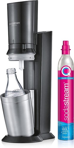 SodaStream Crystal 3.0 Trinkwassersprudler 1 Glaskaraffe 1 Co2 Zylinder Schwarz - Bild 1 von 4