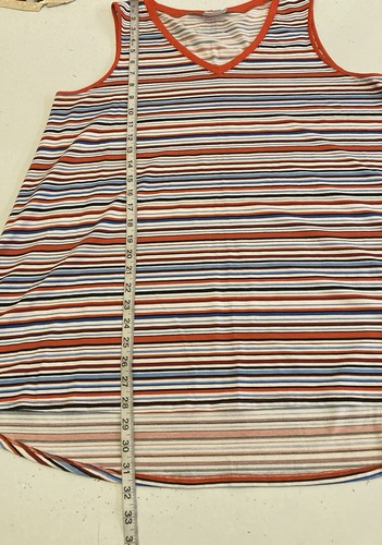 Lularoe Tunic Tank Top Size L Red White Blue Striped Picnic Beach Americana - Picture 12 of 13