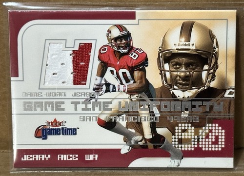 Jerry Rice 2001 Fleer Game Time Uniformity Game Used Jersey Red & White Patch SP - Picture 1 of 2