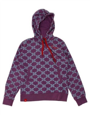 Kappa Damen Hoodie Pullover mit Reißverschluss am Ausschnitt UK 10 Small lila Blumenmuster Z003