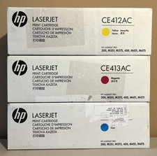 Genuine HP CE411AC CE412AC CE413AC Toners Cyan Magenta Yellow Sealed Boxes-READ