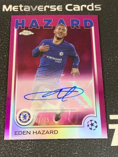 2024-25 Topps Chrome UEFA Eden Hazard Purple Refractor Auto /75