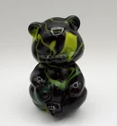 DAVE FETTY Blown Bear ebony/green Fenton Collectible  LMT ED #38/55