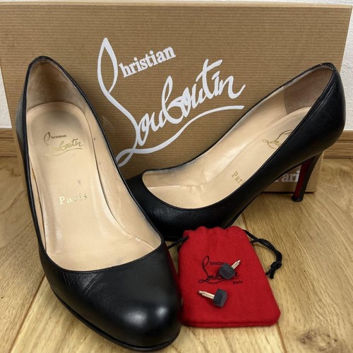 Zapatos de salón Christian Louboutin de cuero negro 34,5 21,5 cm de Japón - Imagen 1 de 15