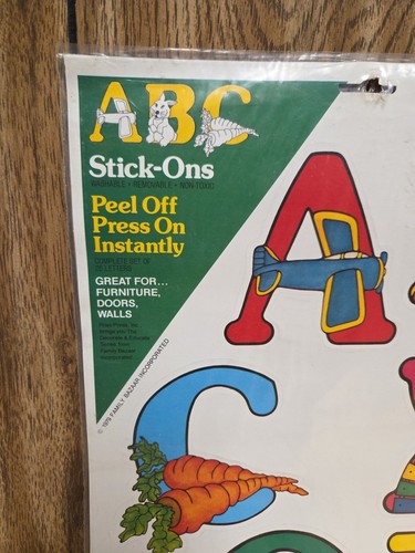 Vintage 1979 Family Bazaar ABC Stick-Ons Aufkleber alle 26 Buchstaben - Bild 2 von 5