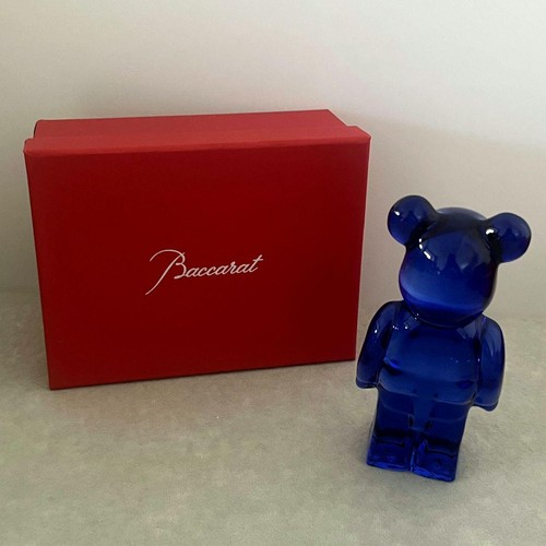 Baccarat BE@RBRICK Bearbrick Reflection Crystal Figurine Dark Blue TOY W/Box - Picture 3 of 5