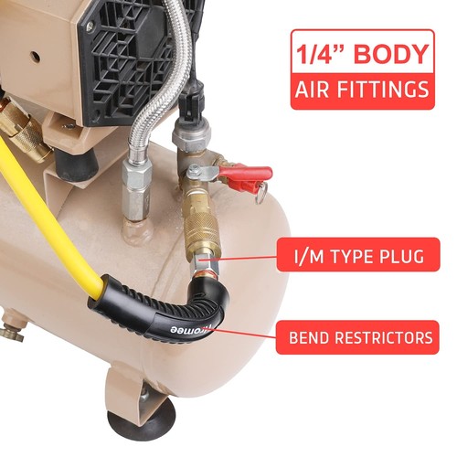 Air Compressor Hose 1/4 Inch x 50 Feet Hybrid Hose with Fittings, 1/4" Indust... - Picture 3 of 6