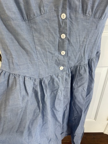 Vintage 1980's Dress by Natalie Size 9/10 Eyelet Collar 100%cotton USA Made - Picture 5 of 9