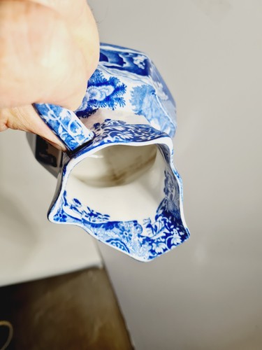 Vintage Copeland Spode Italian Pattern Jug, Blue & White Pottery 11.5 cm - Picture 9 of 10