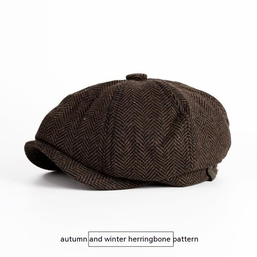 Mens Baker Boy Newsboy Flat Cap Gatsby Melton Wool Peaky Blinders Style Hat - Picture 3 of 9