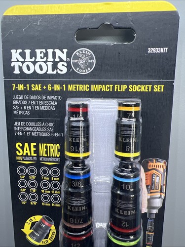 KLEIN TOOLS 32933KIT 7 in 1 IMPACT FLIP STECKSCHLÜSSELSÄTZE SAE + 6 IN 1 METRISCH - Bild 2 von 6