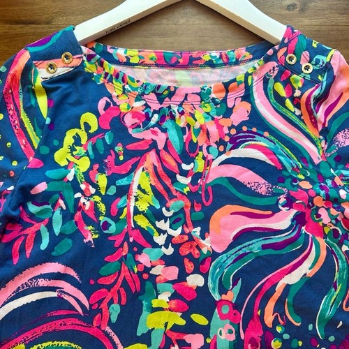 Lilly Pulitzer Blue Pink Green Beach Loot Knit Mini Sophie Dress Teen 12/14 - Picture 3 of 8