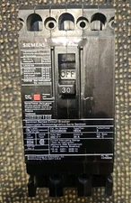 Siemens HED43B030 Circuit Breaker 30A 3 Pole Industrial USED
