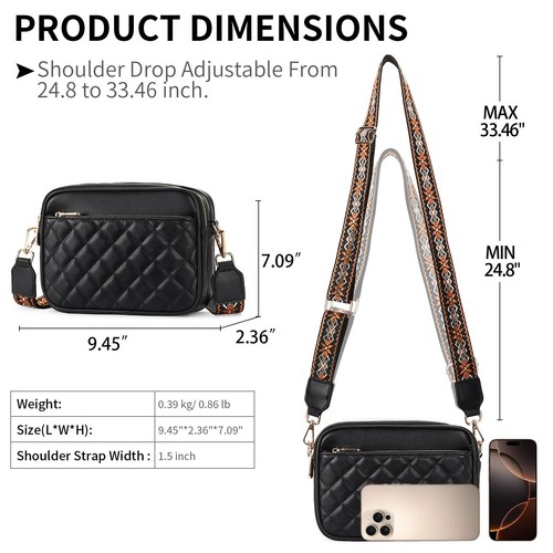 Checkered Handbag Lightweight and Soft Women's Crossbody Bag in Multiple Colors - Picture 5 of 15