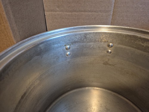 West Bend 8 Qt Stock Pot With Steamer Strainer With No Lid Vintage Aluminum. - Picture 17 of 22
