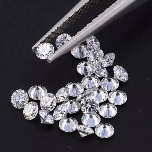 Certified 1 mm Round Cut CVD Diamond I Color SI2 Clarity 7 Pcs Diamond Lot - Picture 3 of 8