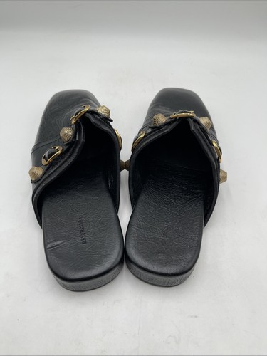 Women’s Balenciaga Leather Studded Accents Mules Black Size 40 - Picture 4 of 5