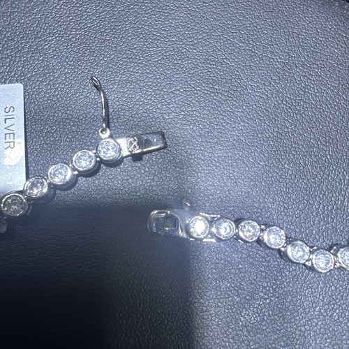 Tennis Kette echt massiv 925 Sterling Silber CZ ICED Halskette Kette 18 Zoll - Bild 6 von 9