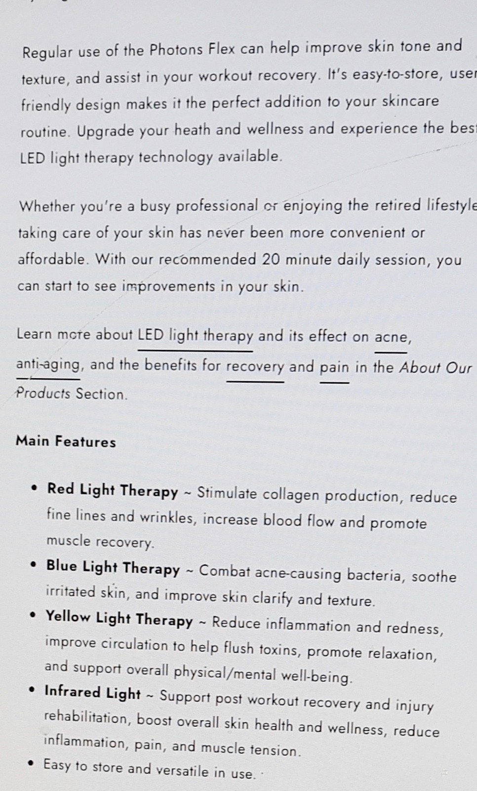 AAOCARE PHOTONS LED INFRARED LIGHT THERAPY SYSTEM 3 COLOR HYDRASKINCARE 810NM