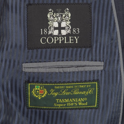 Traje Coppley Loro Piana 48R Super 150s Tasmania Rayas Puños Plisado Pantalón 42x30 - Imagen 8 de 19