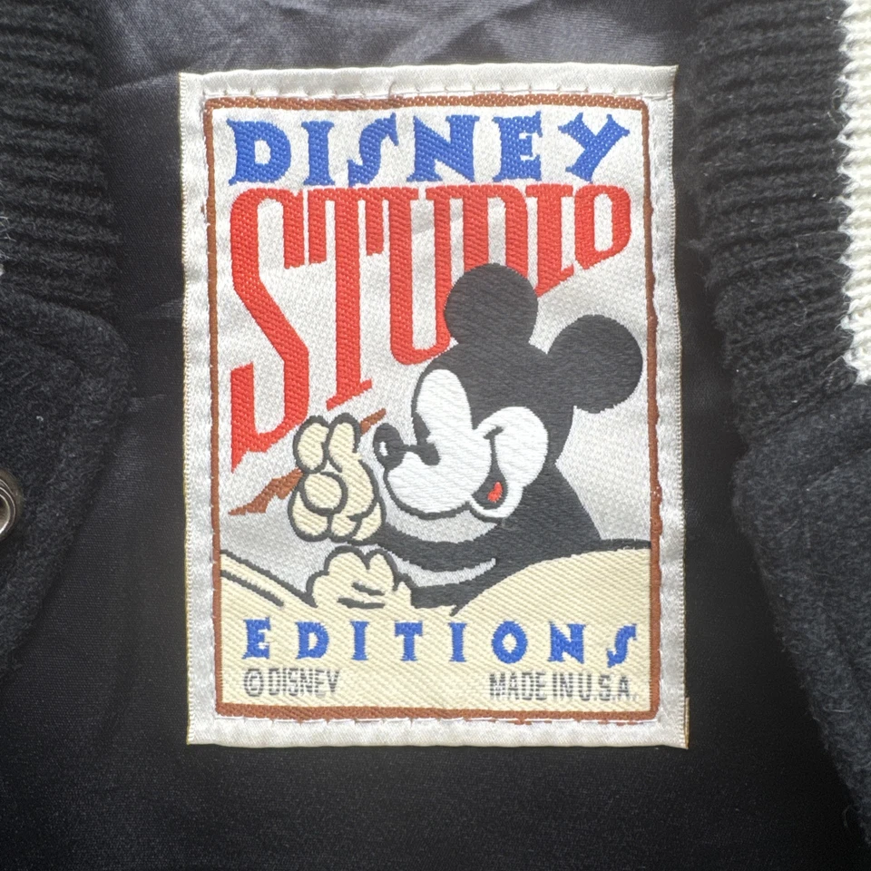 Chaqueta Universitaria Disney Studios Pequeña 1994 Mickey Mouse Departamento de Transmisión de TV Cuero Foto 4 de 4