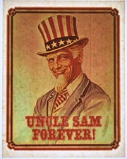 Original VINTAGE 1970s Heat Transfer | Uncle Sam Forever