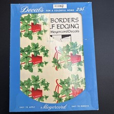 1950s Meyercord Decals X 125-B Small Hanging Flowerpots Red Green (one Missing)