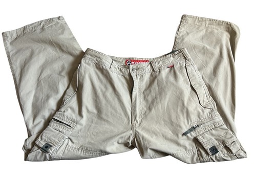 vintage molecule cool fusion clothing cargo trousers Beige AdjustL W35-38 L32 - Picture 7 of 12