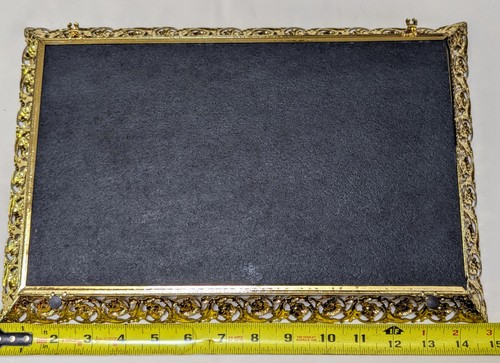 Specchio vanità fattoria filigrana oro Ormolu comò vassoio profumo nucleo cottage - Foto 2 di 21