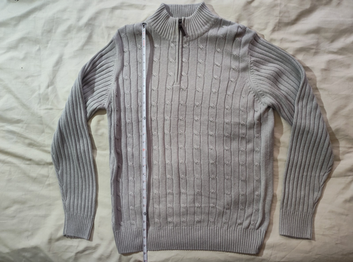 True Rock 1/4 Zip Cotton Sweater Pullover Gray L - Picture 3 of 9