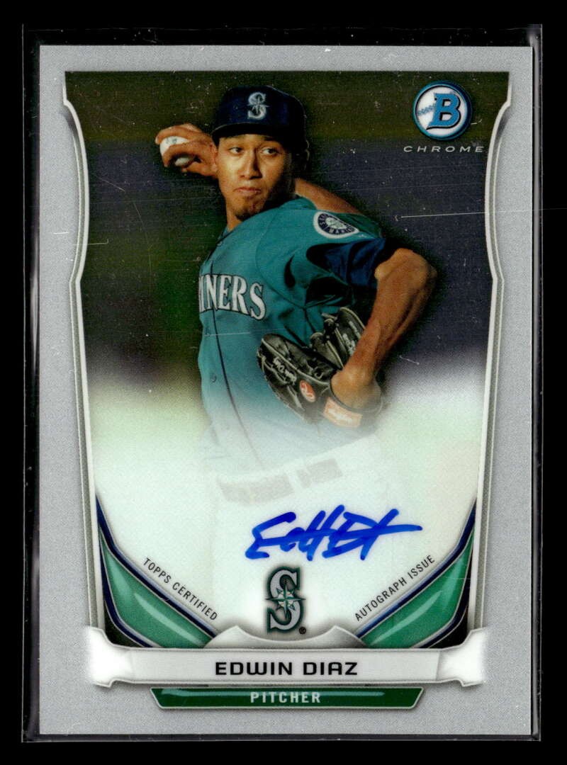 2014 Bowman Edwin Diaz Chrome Prospect Auto Autograph #BCAP-ED UX4399