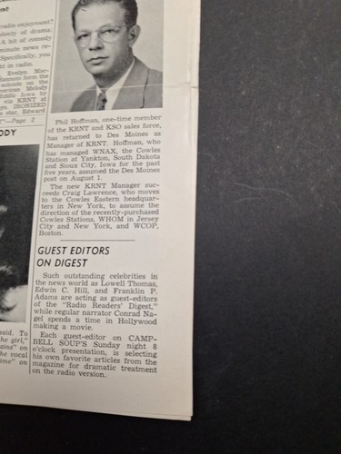 Vintage 1940er Wählscheiben KRNT CBS Network Des Moines Iowa Radiosendungen Newsletter '44 - Bild 4 von 10