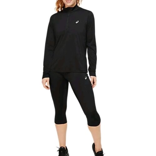 ASICS CORE LS 1/2 ZIP TOP Women's Size 10 Black – Recycled Polyester Running Top - Picture 2 of 18