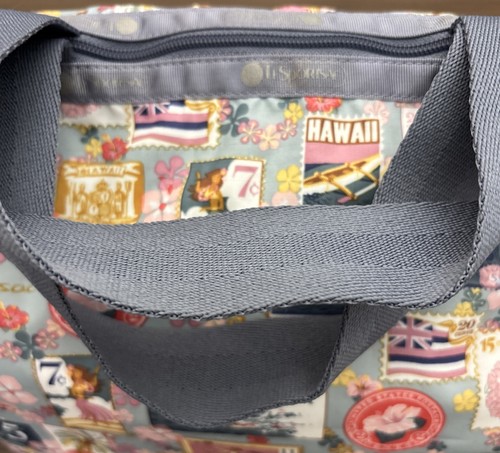 LeSportsac Hawaii Postage Stamp Print Tote / Shoulder Bag with Adjustable Strap - Picture 6 of 11