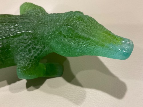 STUNNING DAUM PATE DE VERRE ALLIGATOR LUMINOUS - 12.2x H 2.9 x D 3.5 in Repaired - Picture 11 of 21