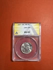 1947 Washington Quarter Gem BU Certified MS 65 90% Silver uncircumcised