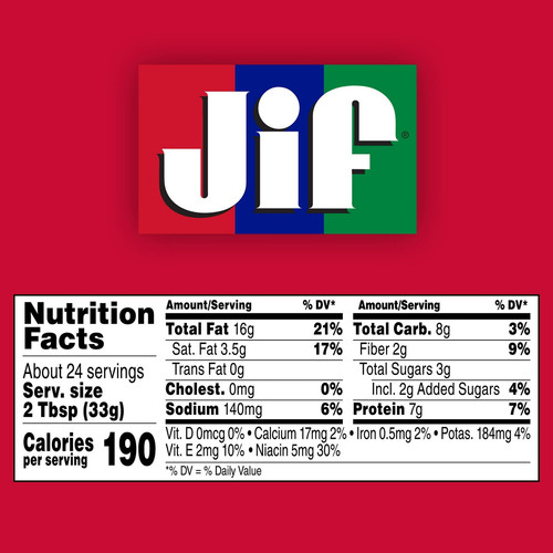 Jif Creamy Peanut Butter Creamy, Rich Nutty Flavor 28oz (12 Pack) - Bild 2 von 11