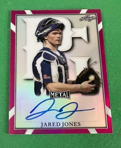2021 LEAF PERFECT GAME METAL PINK REFRACTOR JARED JONES AUTO #8/20 - 第 2/6 張圖片
