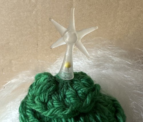 Vintage Hand Made Crochet Christmas Tree White with Decorations 12” - Picture 5 of 5