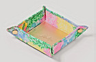 Lilly Pulitzer Catchall Tray Bright Delight Patch Gold Interior Snap Corners NIP