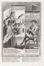 Screaming Wife Angry Satire Caricature N.Guerard Copperplate Etching