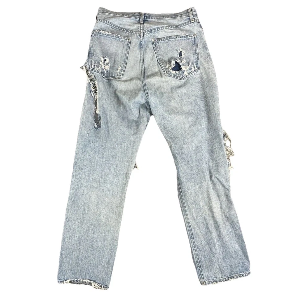 Agolde 90’s High Waist Baggy Destroyed Distressed Thrashed Grunge Preppy Jeans  - Image 2 of 4