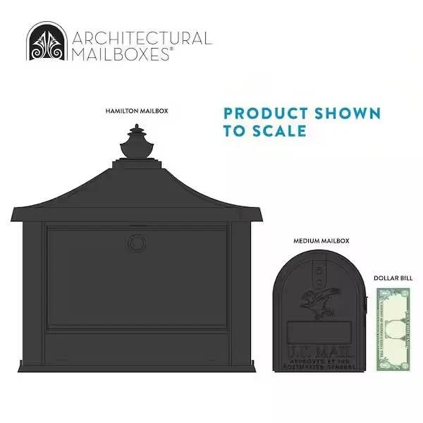 Buzón de montaje de poste de aluminio con bloqueo grande negro Hamilton NUEVO (42B) Foto 4 de 4