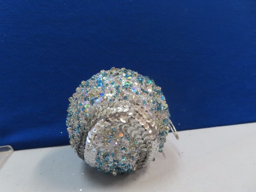 JUMBO WEIHNACHTSSCHMUCK MIT PAILLETTEN UND STRASS BLAU SILBER - Bild 2 von 2