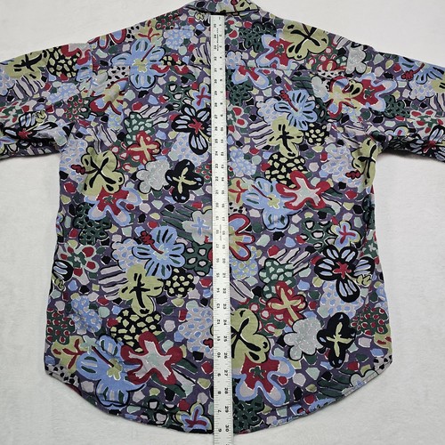 Vtg Guess Georges Marciano Shirt Mens S Abstract Floral Print USA Hawaiian Art - Picture 10 of 10