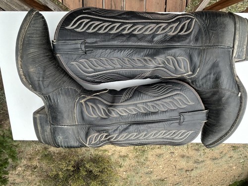 Vintage Tony Lama Ranch getragene Eidechsenhaut Cowboystiefel Herren Größe 8 1/2 D - Bild 5 von 6
