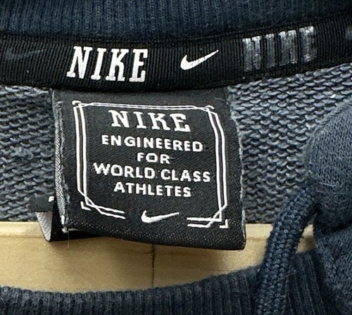 Nike Hoodie Mens L Gray Blue Hooded Pullover Workout Gym Kangaroo Pocket Y2K - Picture 3 of 7